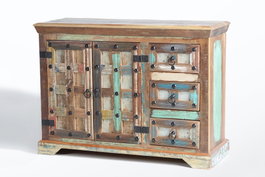 GINER Y COLOMER Buffet en bois recyclé et détails métal multicolor